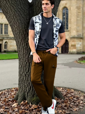 RoyalWearâ„¢ Mustard Brown Cargo Trousers